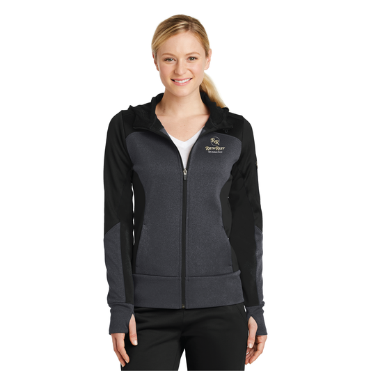 LST245  Sport-Tek® Ladies Tech Fleece Colorblock Full-Zip Hooded Jacket