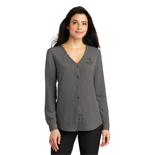 LW700  Port Authority ® Ladies Long Sleeve Button-Front Blouse